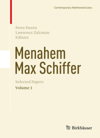 Image of Menahem Max Schiffer: selected papers volume 1