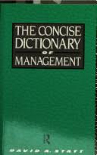Image of The concise dictionary of management