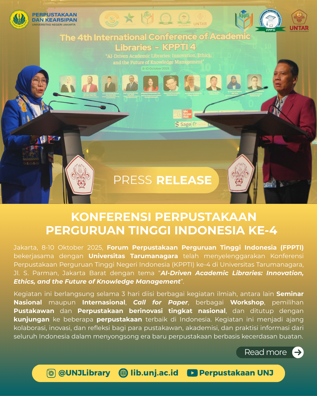 [News] Konferensi Perpustakaan Perguruan Tinggi Indonesia ke-4 2025